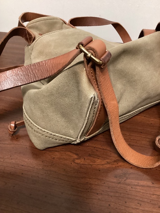 MADEWELL canvas with leather handle and strap backpack with pull string closure main image 2